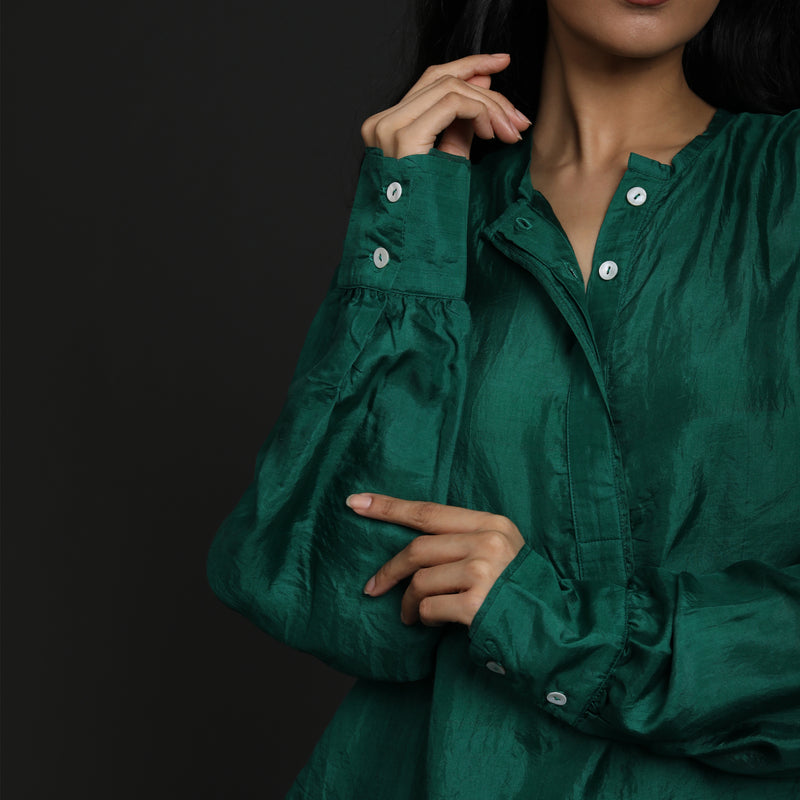 High Slit Long Top - Mulberry Silk