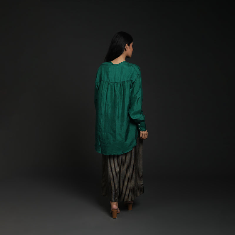 High Slit Long Top - Mulberry Silk