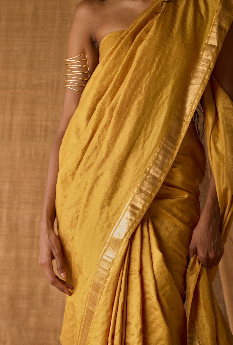 Vishwakarma Checks- Silk- Yellow