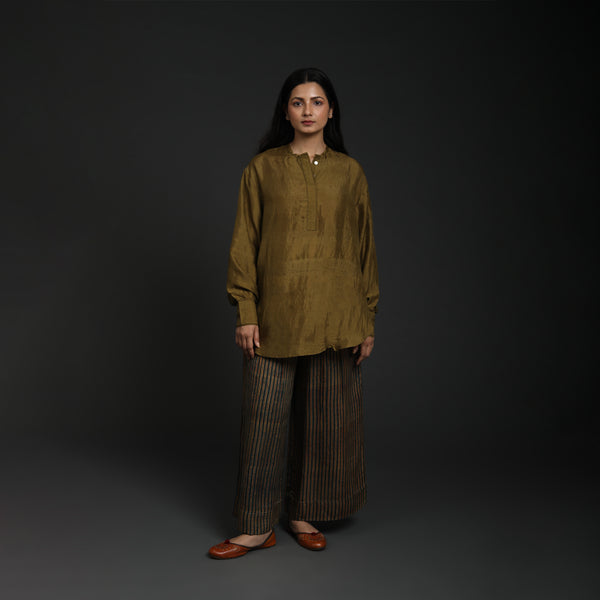High Slit Long Top - Mulberry Silk