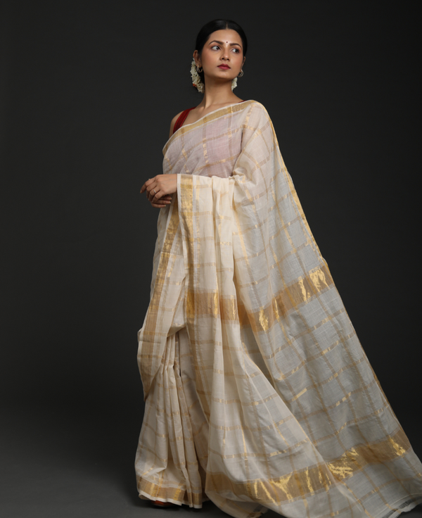 Venkatagiri Cotton Checks With Border - Kora
