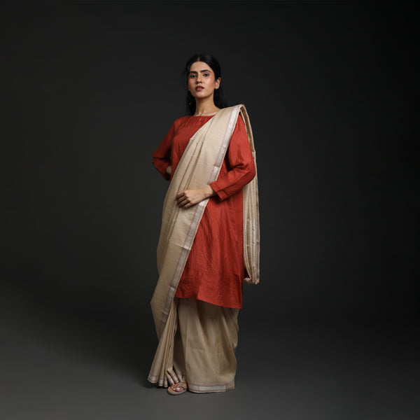 Meanings Metaphor Tussar Silk - Shwetambari