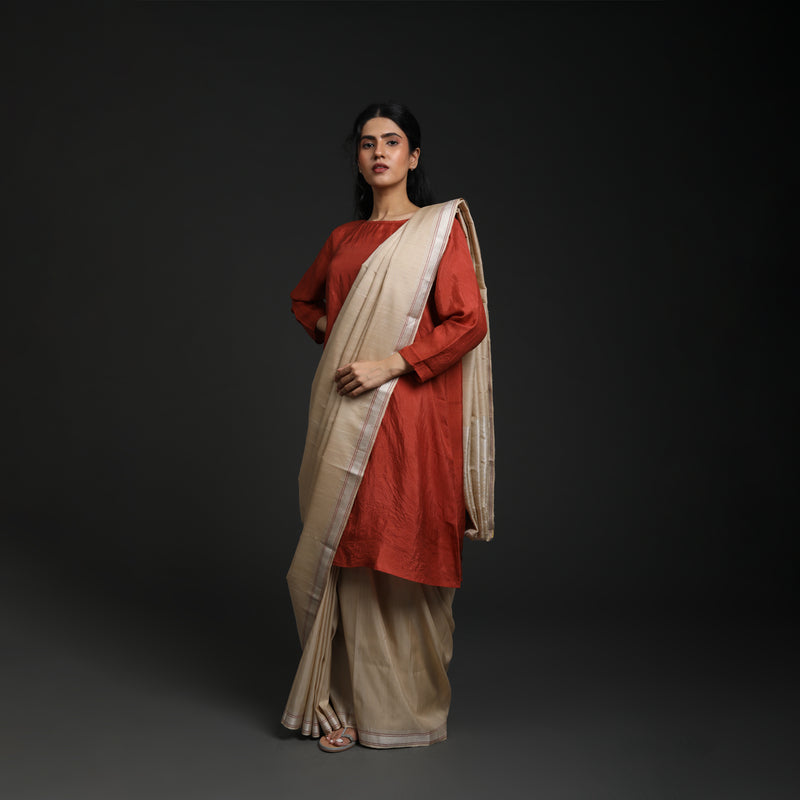 Meanings Metaphor Tussar Silk - Shwetambari