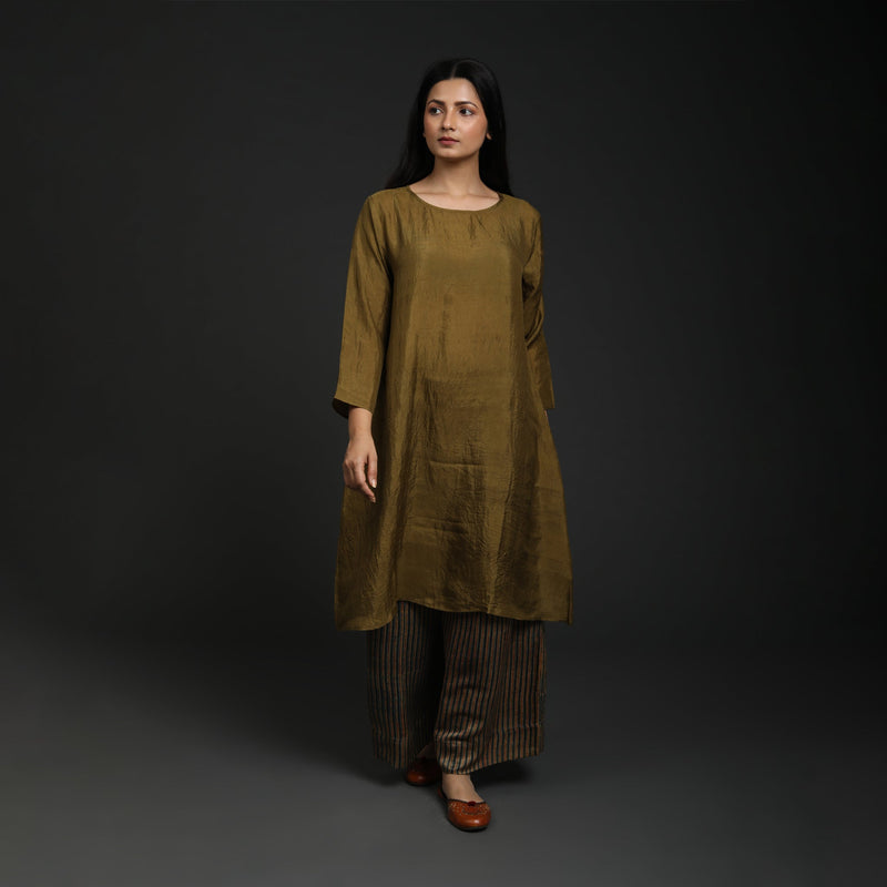 Boat Neck Dress Silk