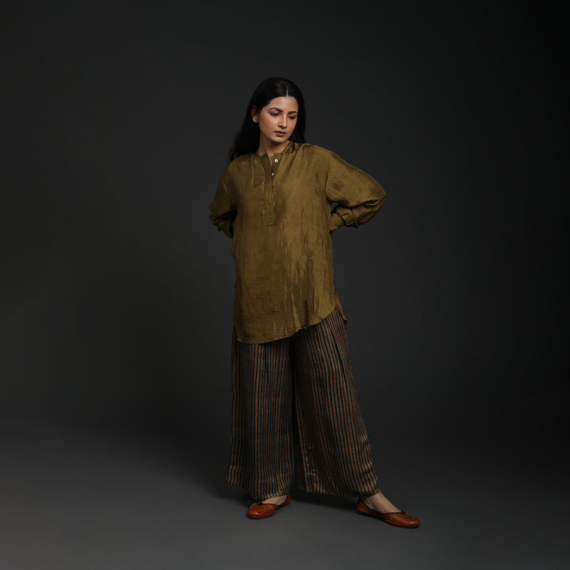 High Slit Long Top - Mulberry Silk