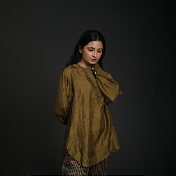 High Slit Long Top - Mulberry Silk