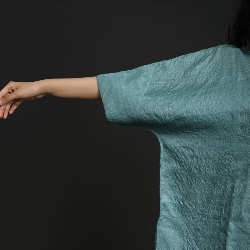 Free Size V Neck Top Tussar Silk