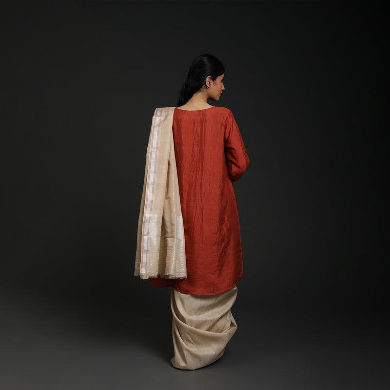 Meanings Metaphor Tussar Silk - Shwetambari
