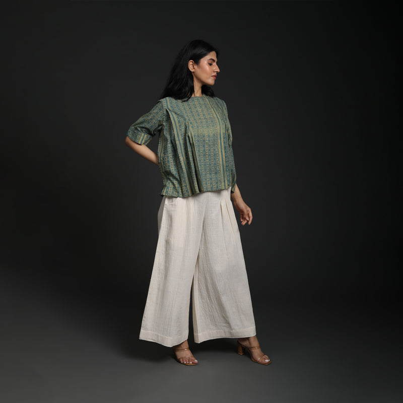 Pleated Top - Ajrakh Cotton