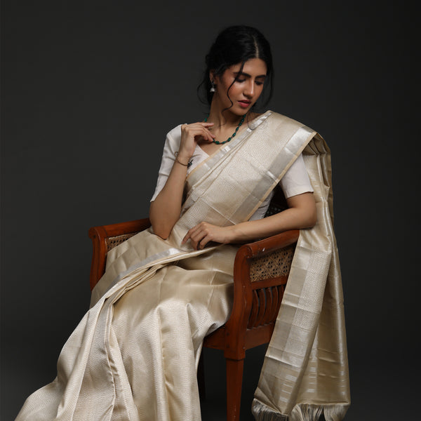 Silver Kanjeevaram Silk