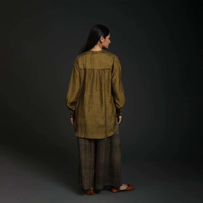 High Slit Long Top - Mulberry Silk