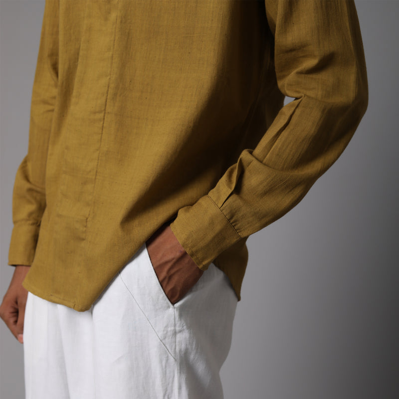 Potli Button Full Sleeve Short Kurta Cotton