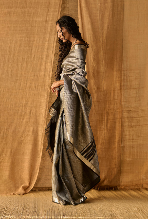 Silver Kanjeevaram- Black