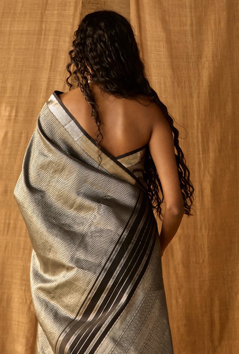 Silver Kanjeevaram- Black