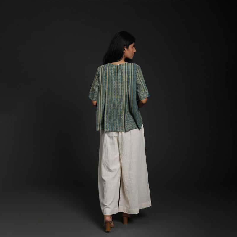 Pleated Top - Ajrakh Cotton