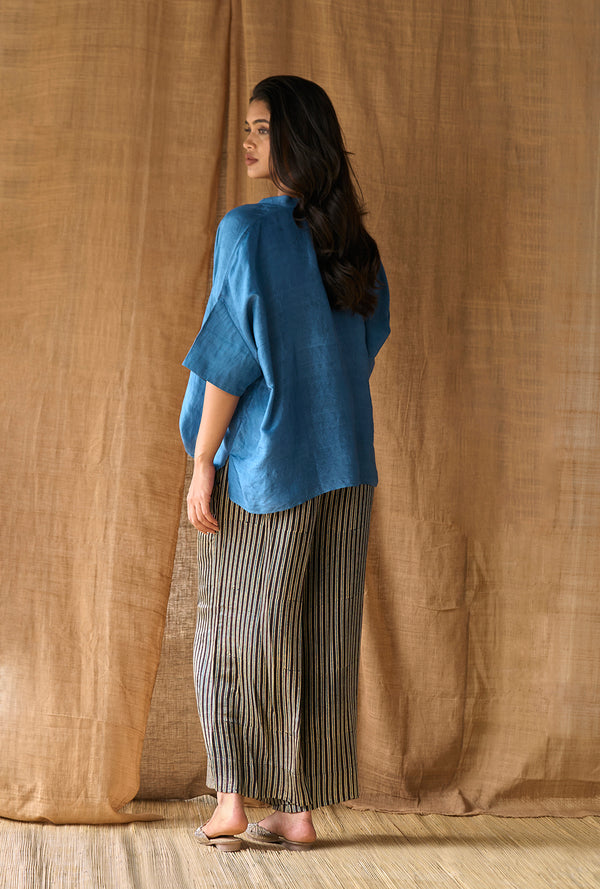 Free Size V Neck Top Mulberry Silk
