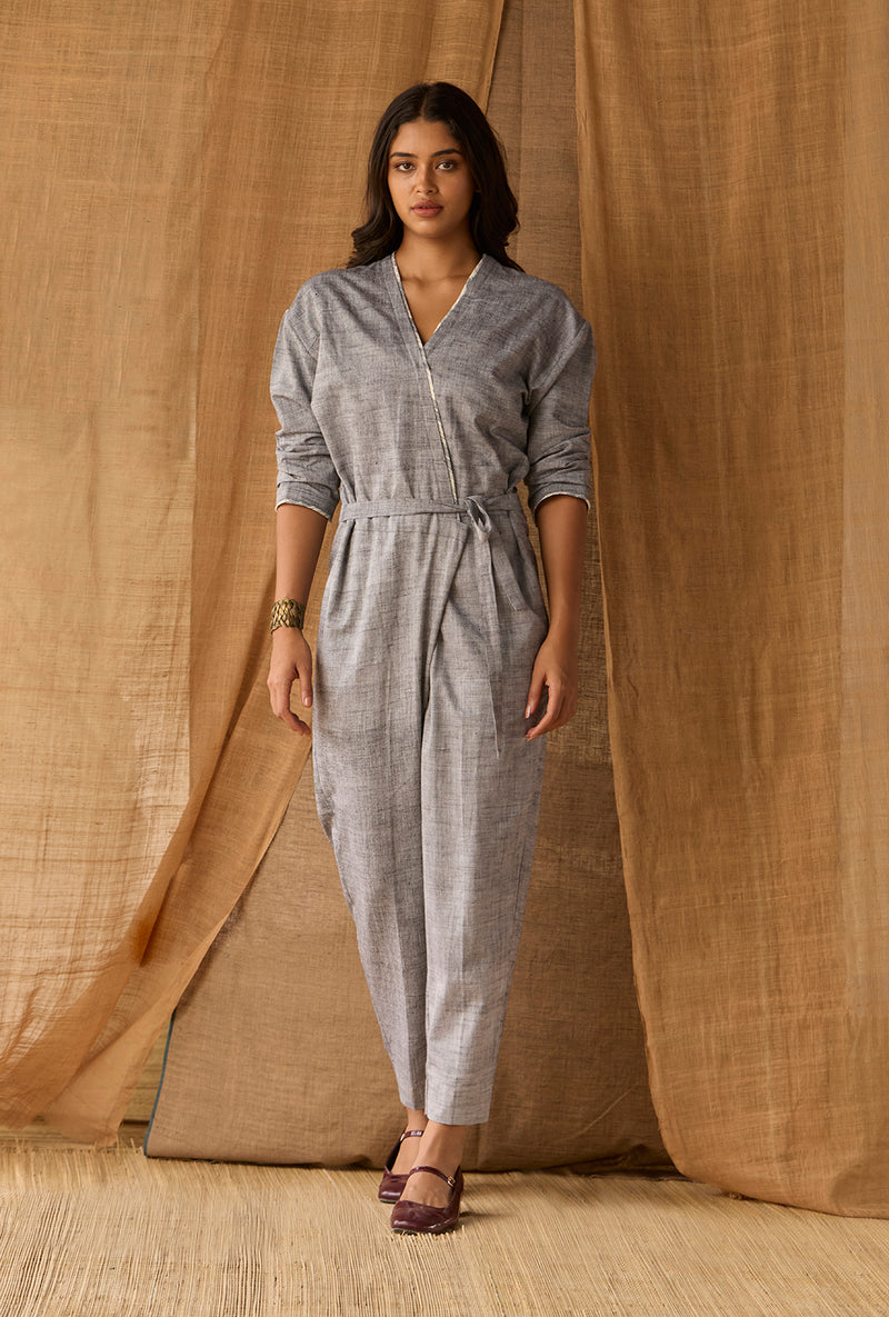 Kala Cotton Jumpsuit- Gray