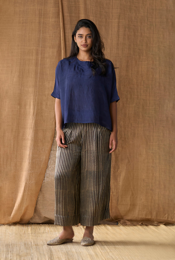 Free Size Box Top - Mulberry Silk - Indigo