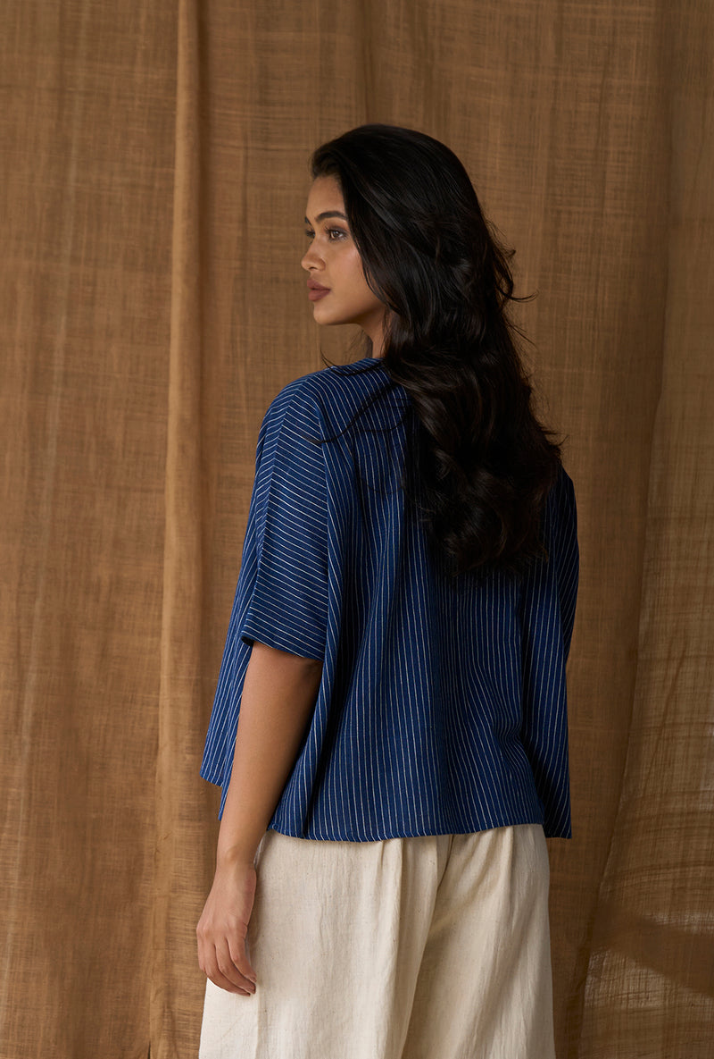 Free Size Box Top - Cotton - Indigo