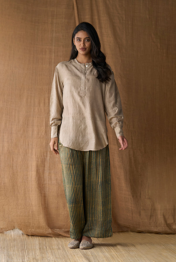 High Slit Long Top- Grey