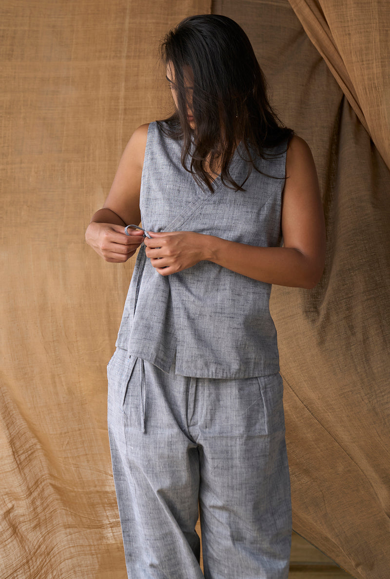 Faux Wrap Top - Cotton