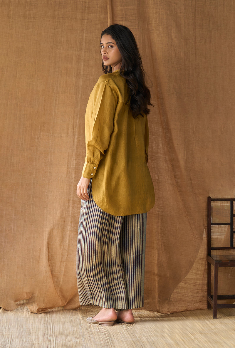 High Slit Long Top- Gold
