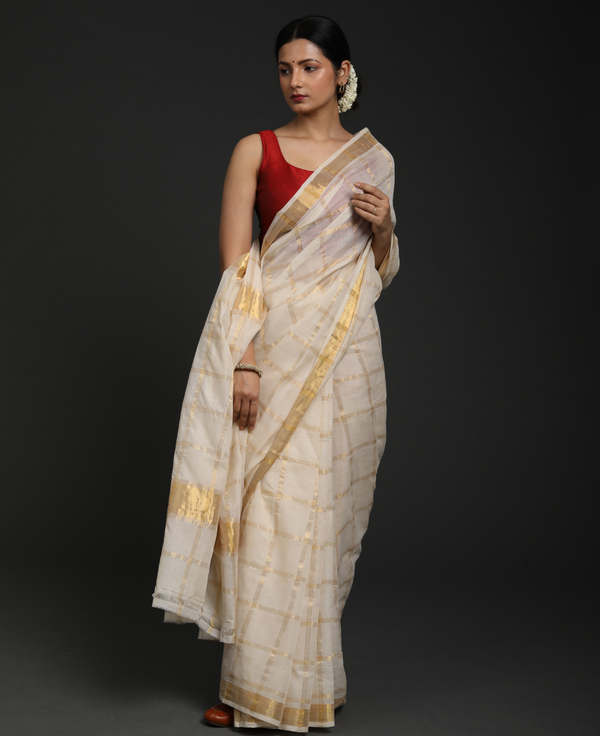 Venkatagiri Cotton Checks With Border - Kora