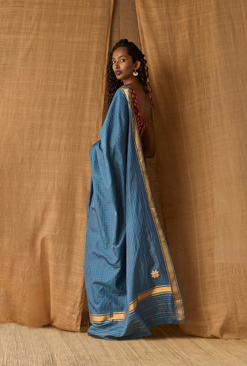 Vishwakarma Checks - Silk - Blue